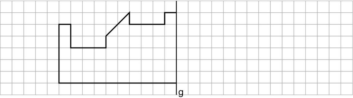 Treppenförmiger Graph auf einem Koordinatengitter.